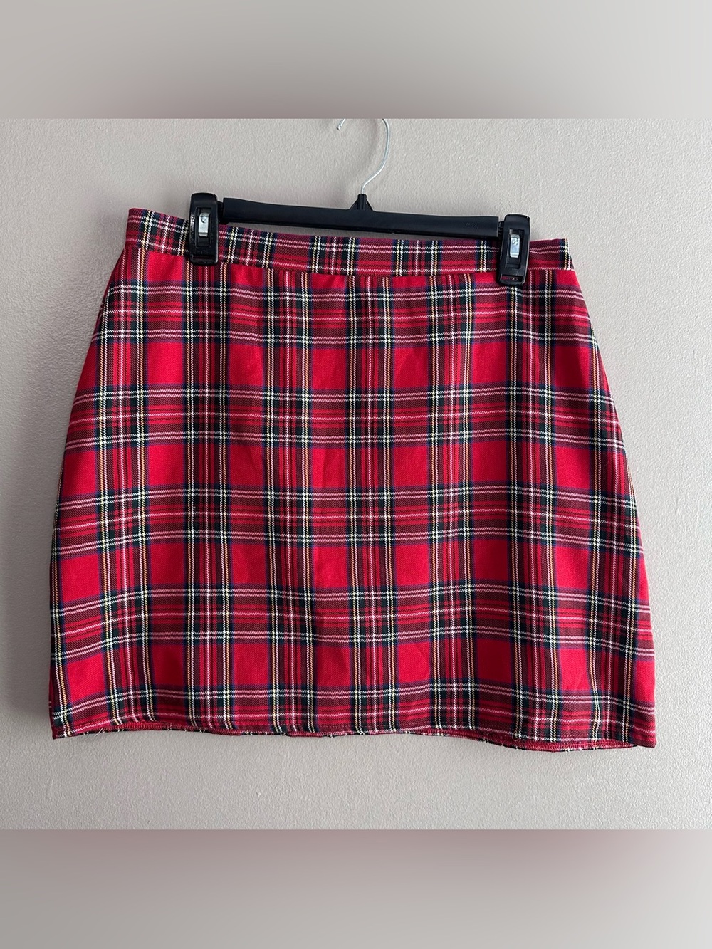 Pretty Little Thing Red Tartan Plaid Mini Skirt Womens US 10 Preppy Grunge Y2K